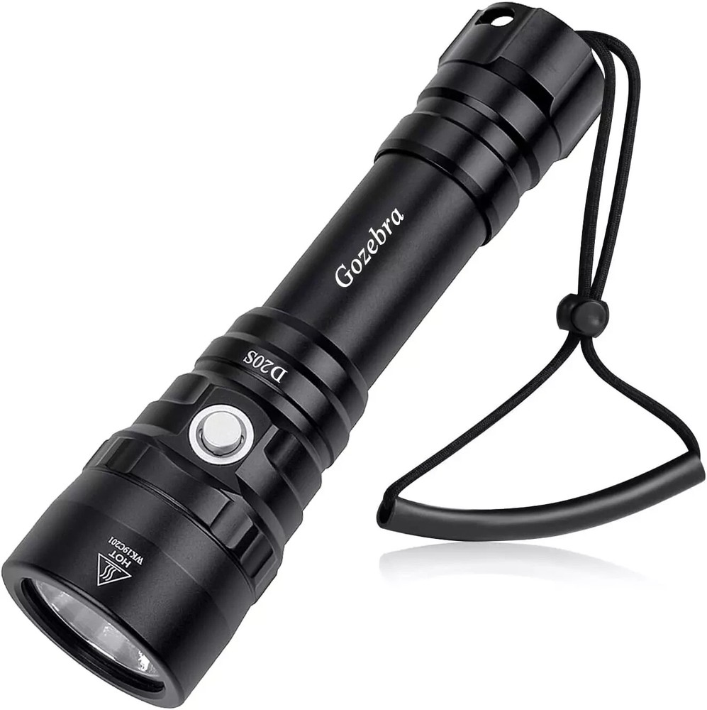 Dive Light, D20S 2000 Lumen Super Bright Scuba Diving Flashlight, Rechargeable D