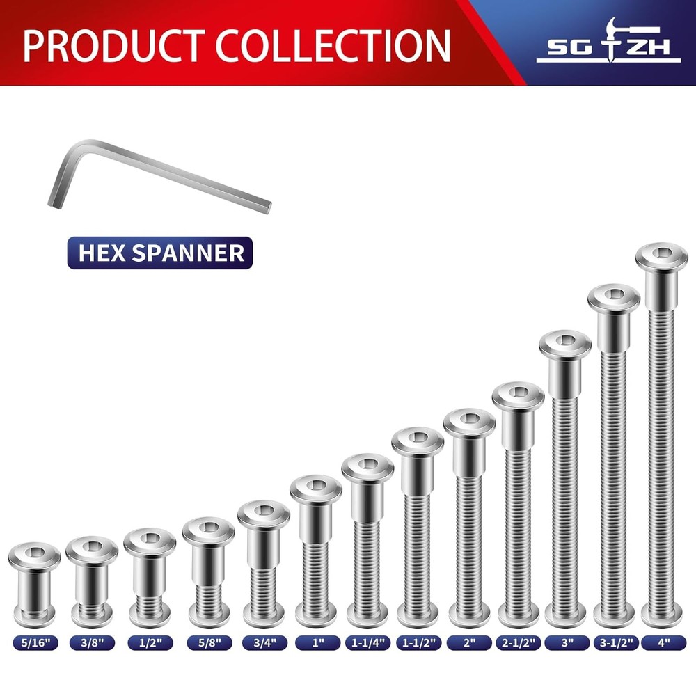 1/4-20 x 1/2" 20Pcs Flat Head Hex Socket Cap Screws x 1/2", Silver