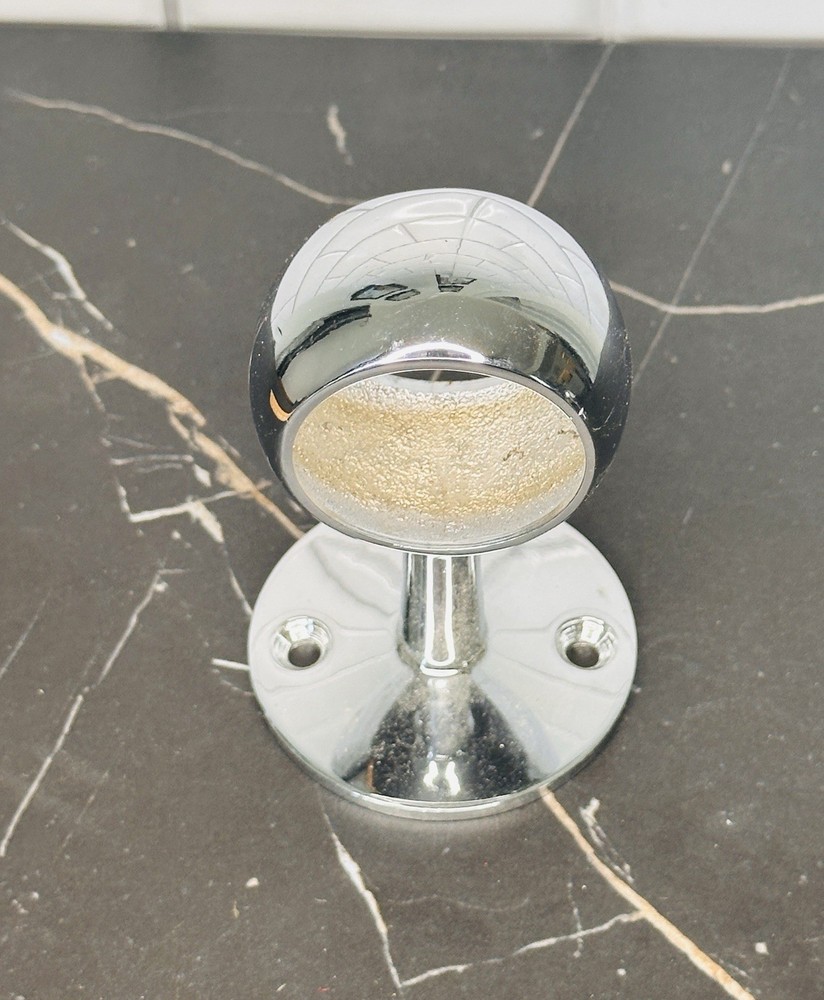 Chrome Wall Mounted Rounded Center Post Bracket 1.5”