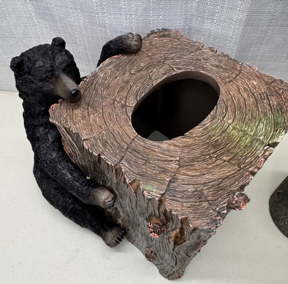 Black Bear Tissue Box Cover and Storage Cup.