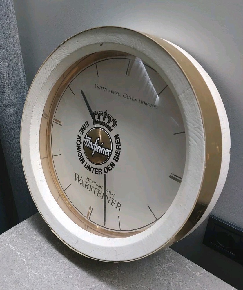 Vintage WARSTEINER Wall Clock Large Bar RESTAURANT DECOR
