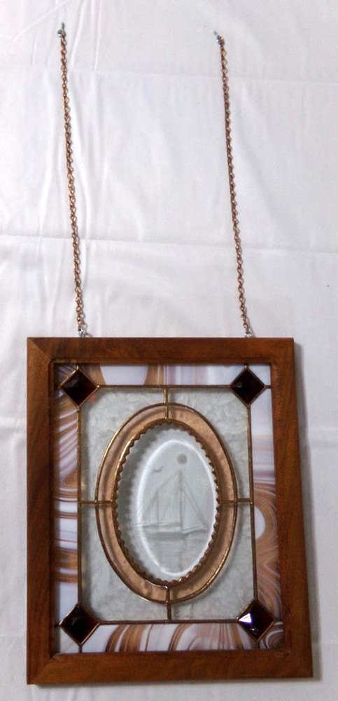 Kim Kostuch Studio One Etched Stained Glass Suncatcher