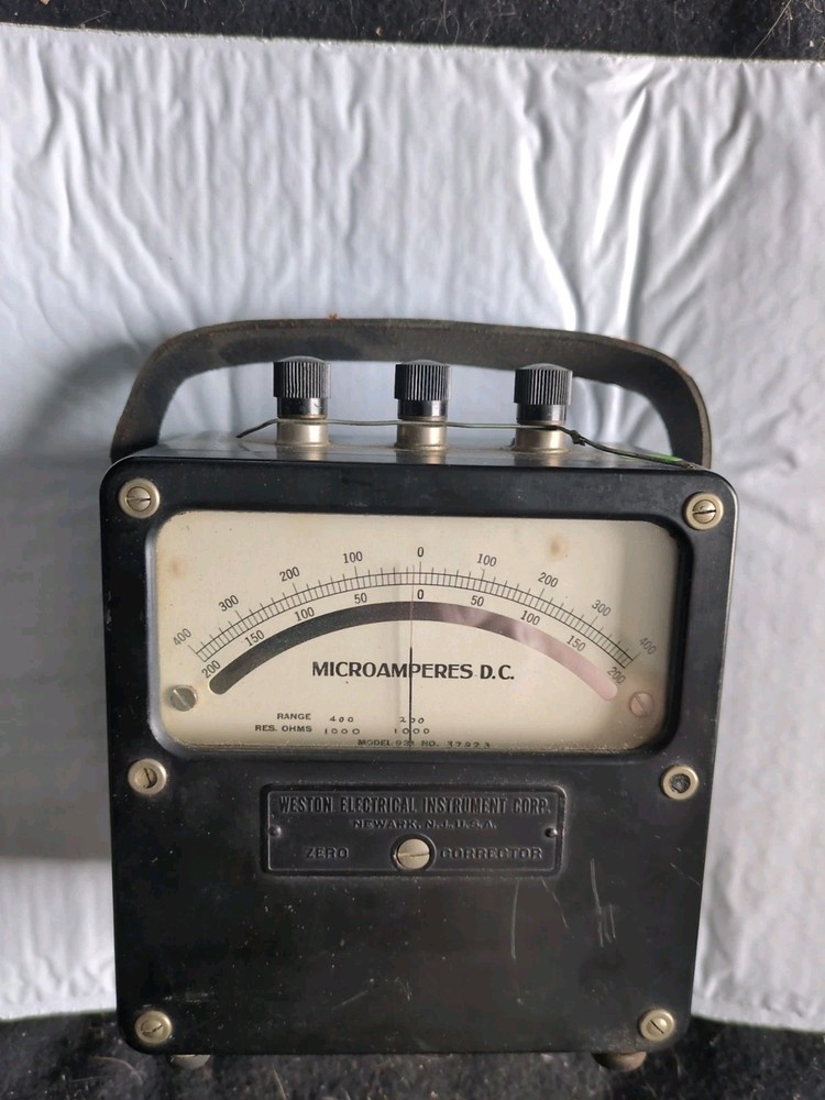 Vintage Weston Microamperes DC Meter Nice Electrical Test Steampunk Display