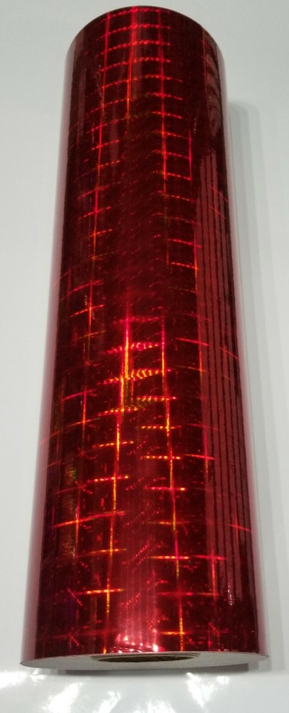Cherry Red Plaid Pattern Holographic Diffractive Sign Plotter Vinyl Film
