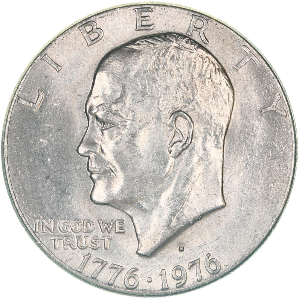 1976 D Eisenhower Bicentennial Dollar Type 2 AU Ike