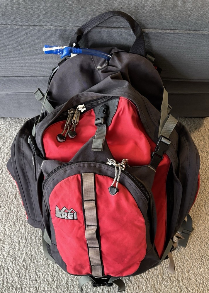 REI Alpine Mountain Backpack. Slightly used red and black Backpack.