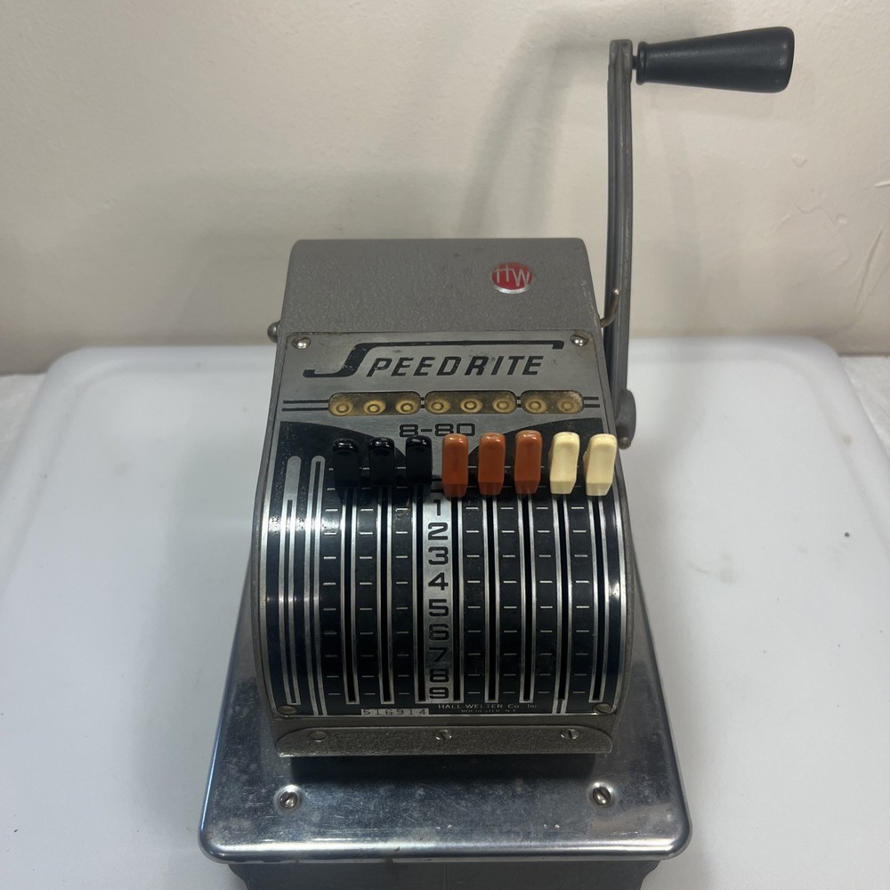 Vintage Hall-Welter Speedrite 8-80 Check Writer