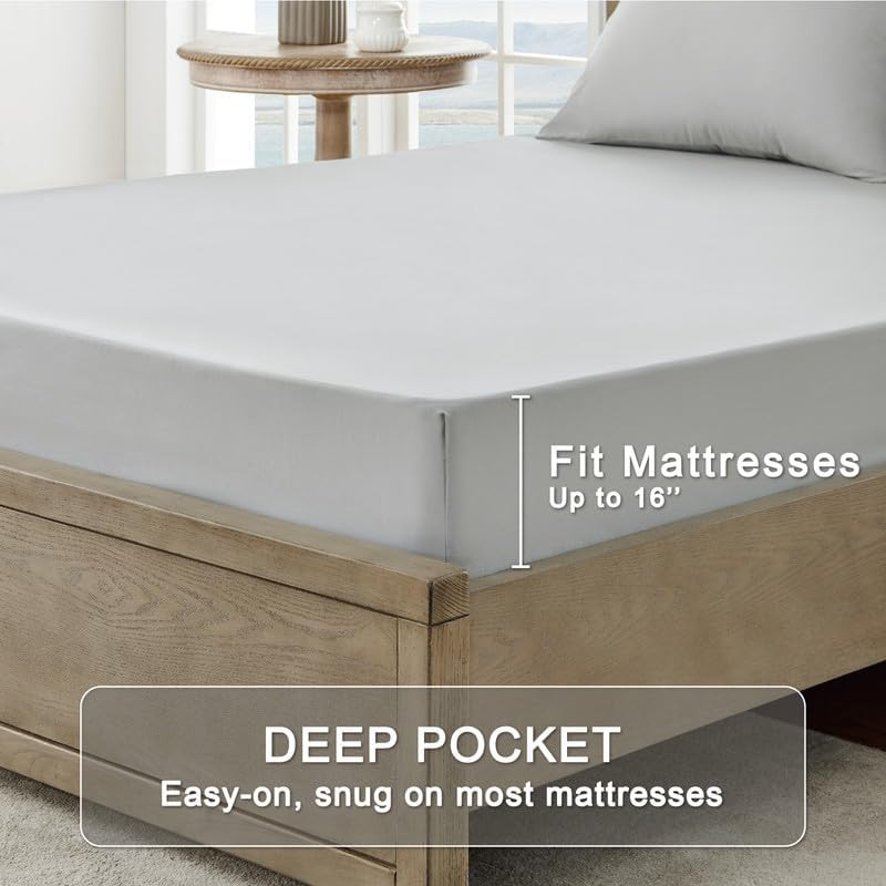 Bed Sheets - Ultra Soft Sheets for Bed - Brushed Twin 03 - Light Grey