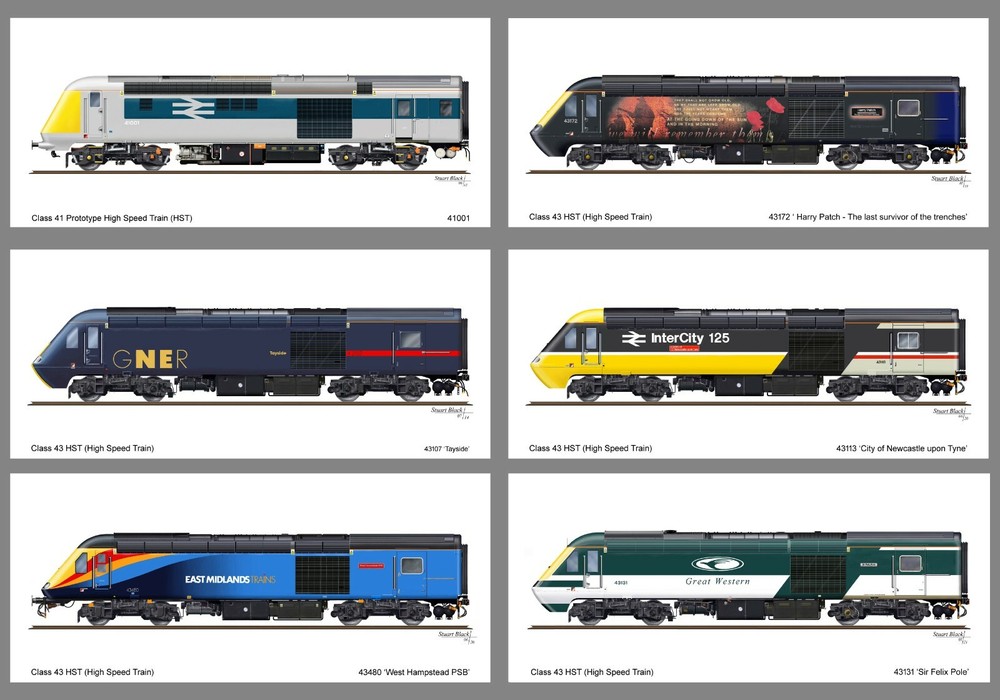 Pack of 6 High Speed Train (HST) Cards - Set 2