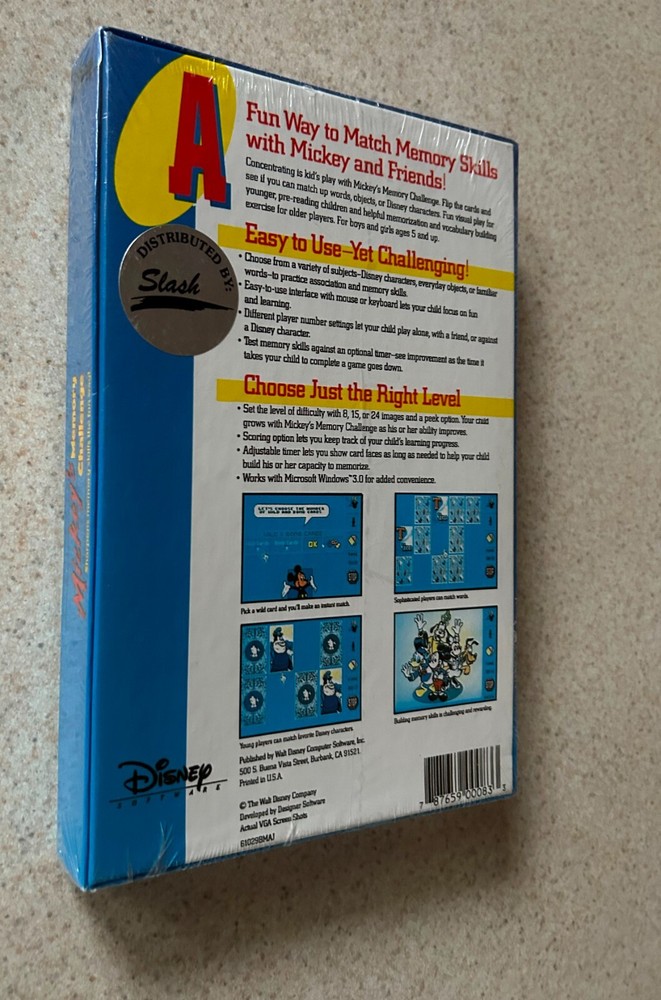 MICKEYS MEMORY CHALLENGE (IBM Disney Software 1990) -- SEALED