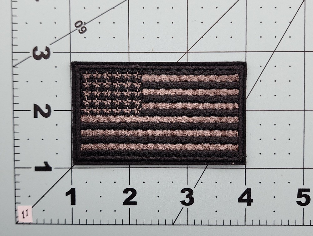 BLACK AND WHITE AMERICAN FLAG PATCH EMBROIDERED