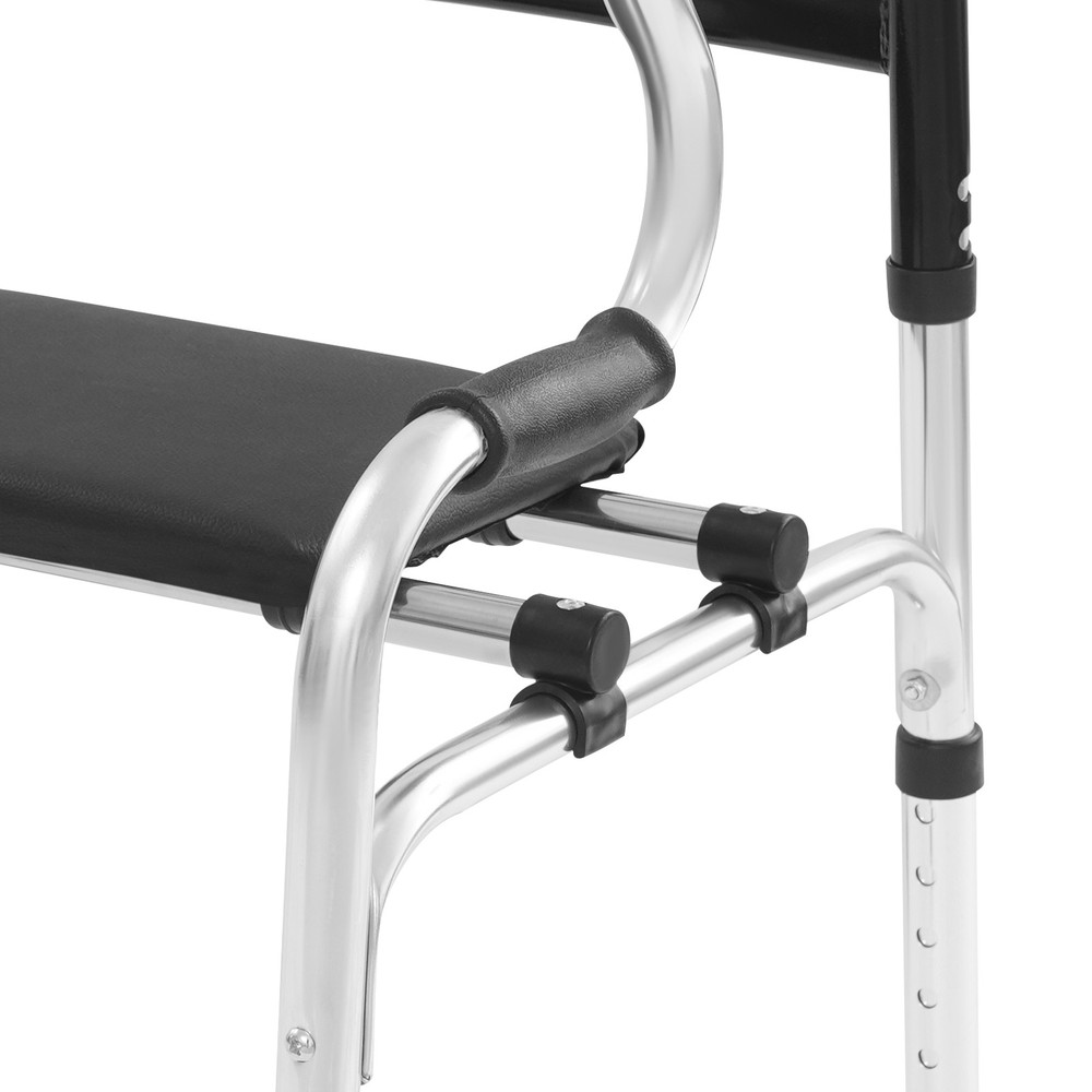Adjustable Foldable Walker for Seniors with Wheels and Comfortable Seat