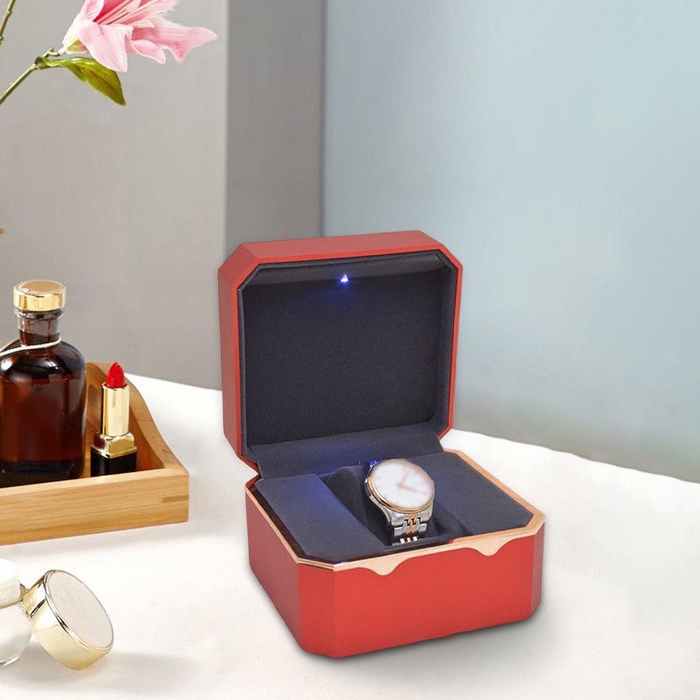 Luxury Light Single Watch Case Jewelry Display Storage Gift Protective Box qq