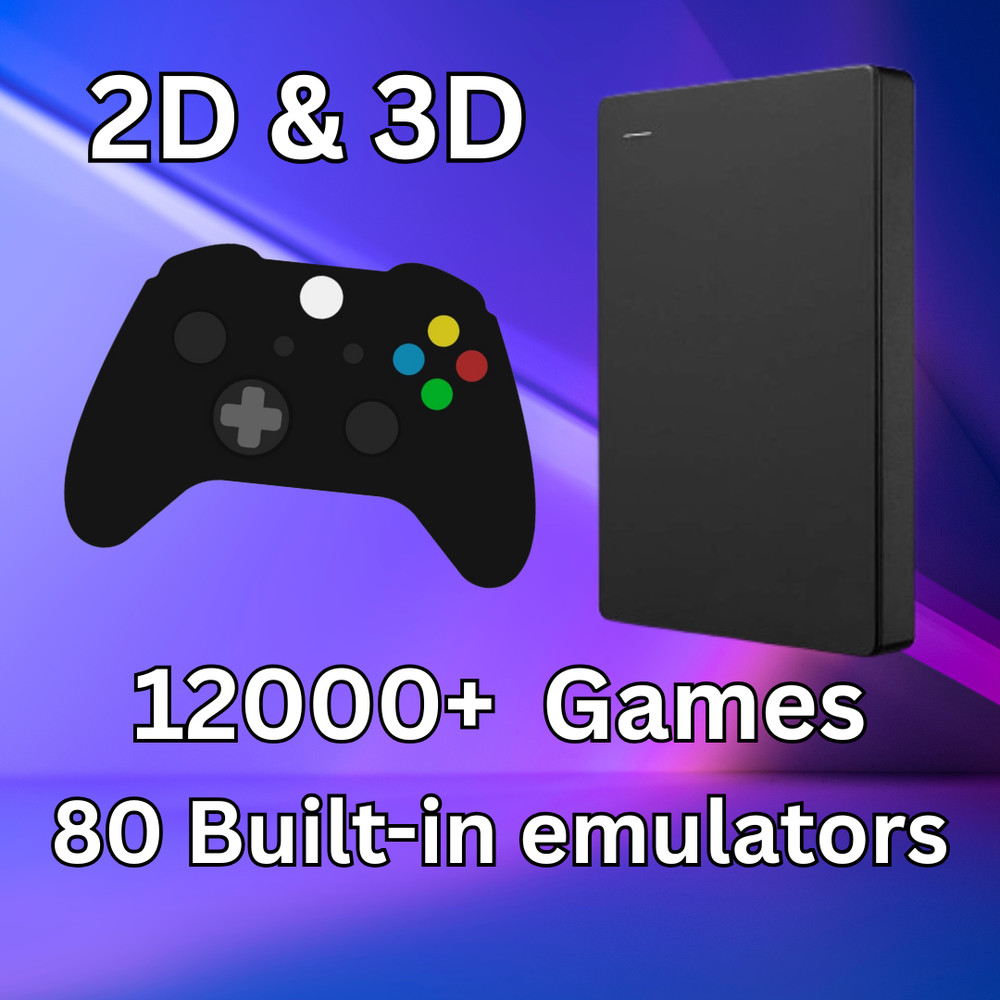2TB External Hard Drive - Portable Retro Gaming Collection - RetroBat Windows PC