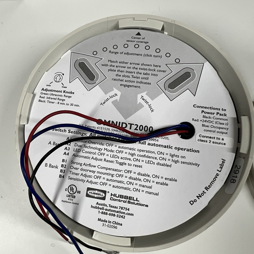 Current OMNIDT2000 Ceiling Sensor PIR & US Sensor w/ IntelliDAPT 2000 Sq Ft NEW