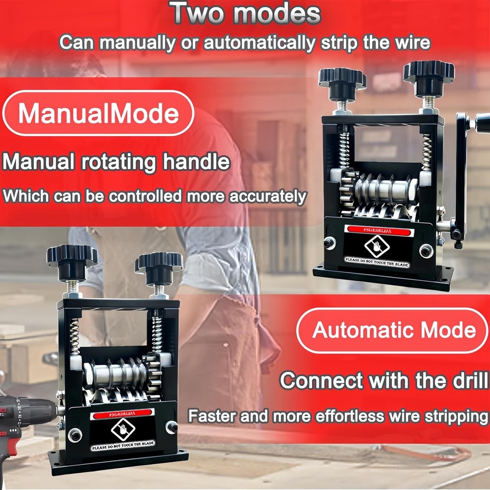 Manual Wire Stripper Machine,Drill Powered Hand Crank Wire Stripper Tool With...