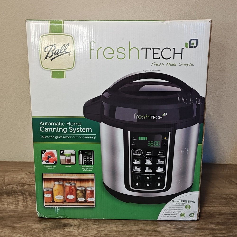 Ball FreshTech Automatic Home Canning System Silver Black SmartPRESERVE Electric