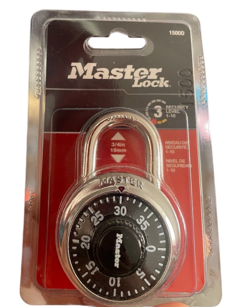 Master Lock 1500D 3/4” Combination Padlock Black/Silver