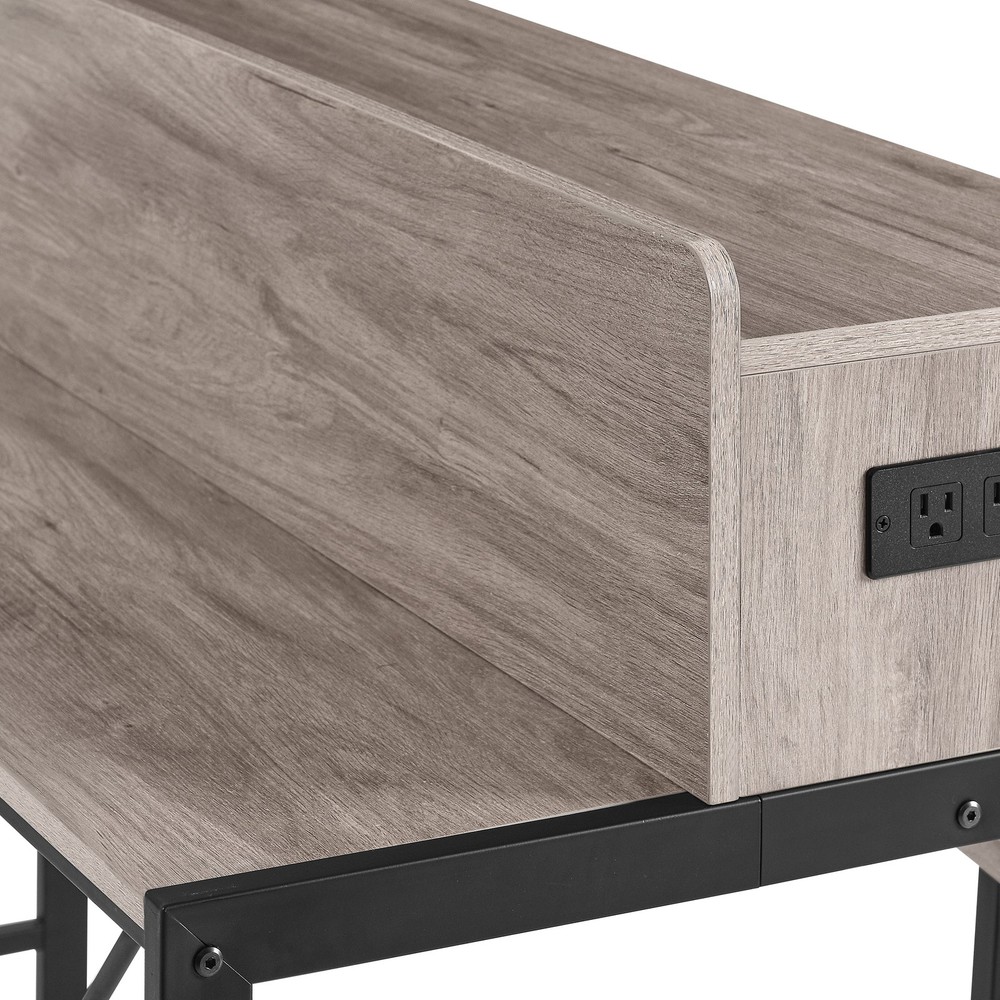 59 inch bar table, dining table, sofa table with power socket and LED light, 3