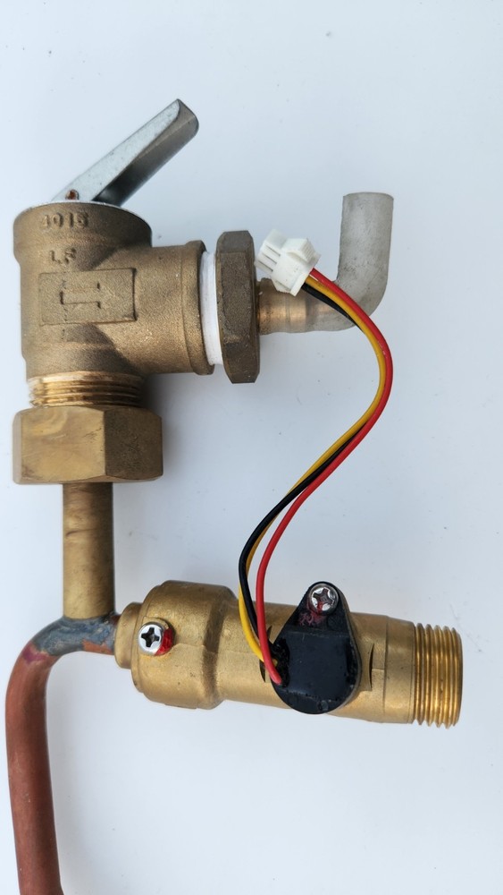 Girard GSWH-2 Tankless Heater Water Flow Sensor with copper lines and relief vlv