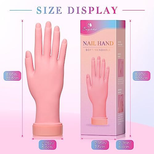 Flexible Bendable Nail Practice Mannequin Hand for Acrylic Nails
