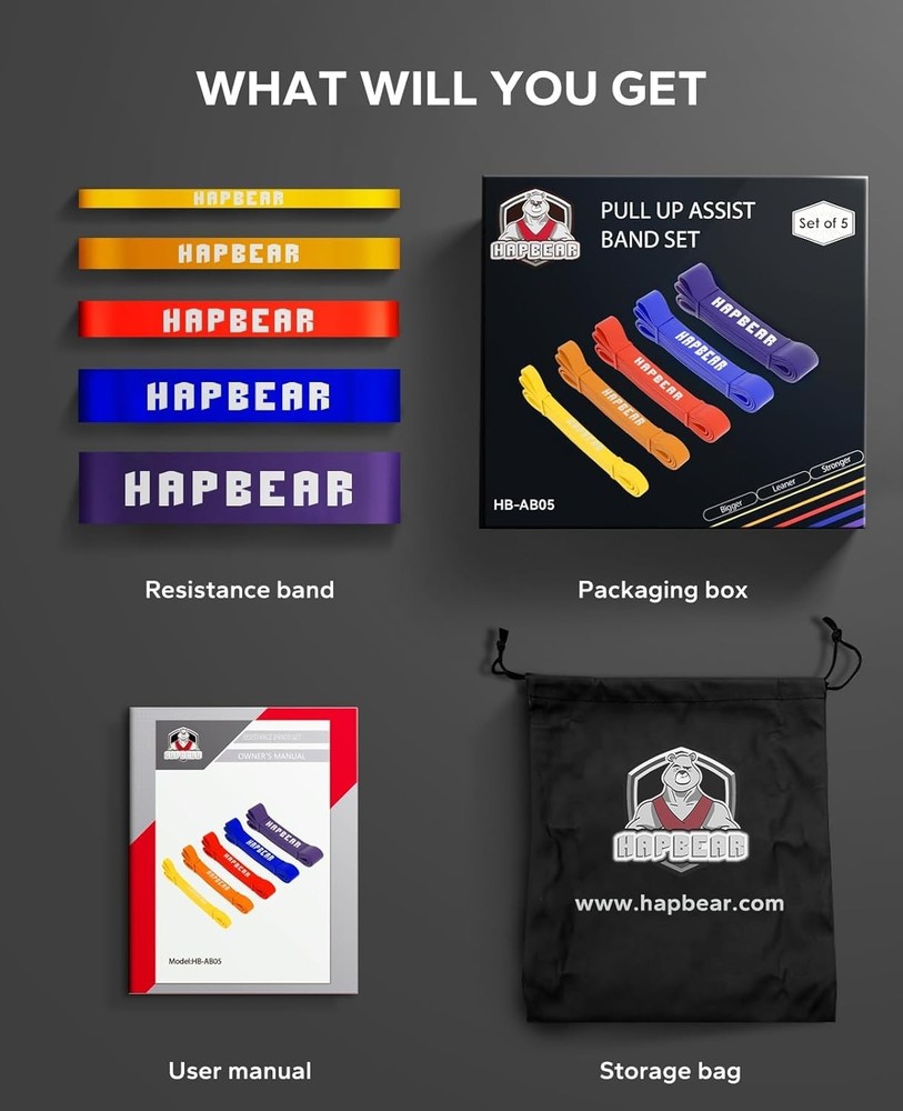 Durable Pull Up Assistance Bands for All Skill Levels - Includes Storage Bag