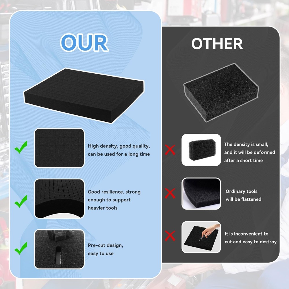 Part Foam Insert - Polyurethane Pluck Pre Cube Sheet with Bottom black