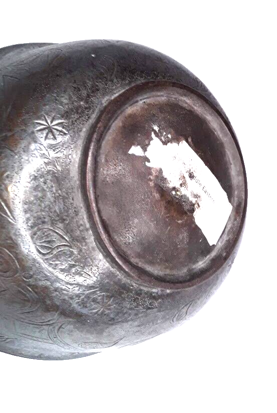 Early Islamic Silvered Copper Bowl with Extensive Engraved designs