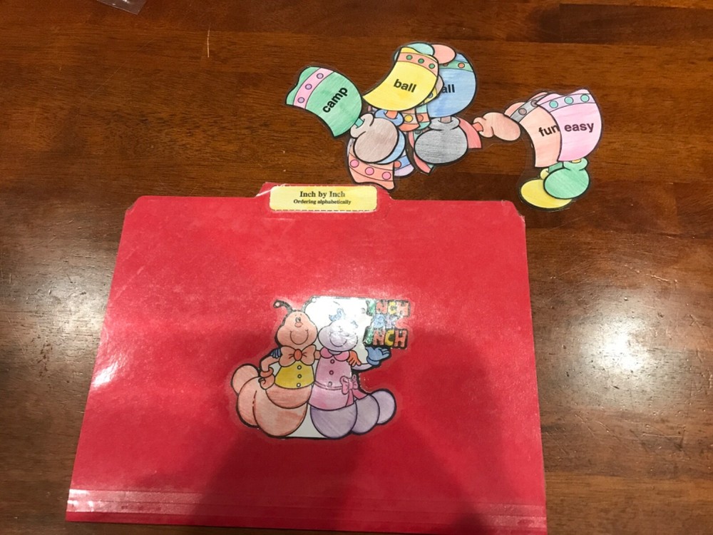 inch by Inch! ABC order 2nd  grade language arts file folder game