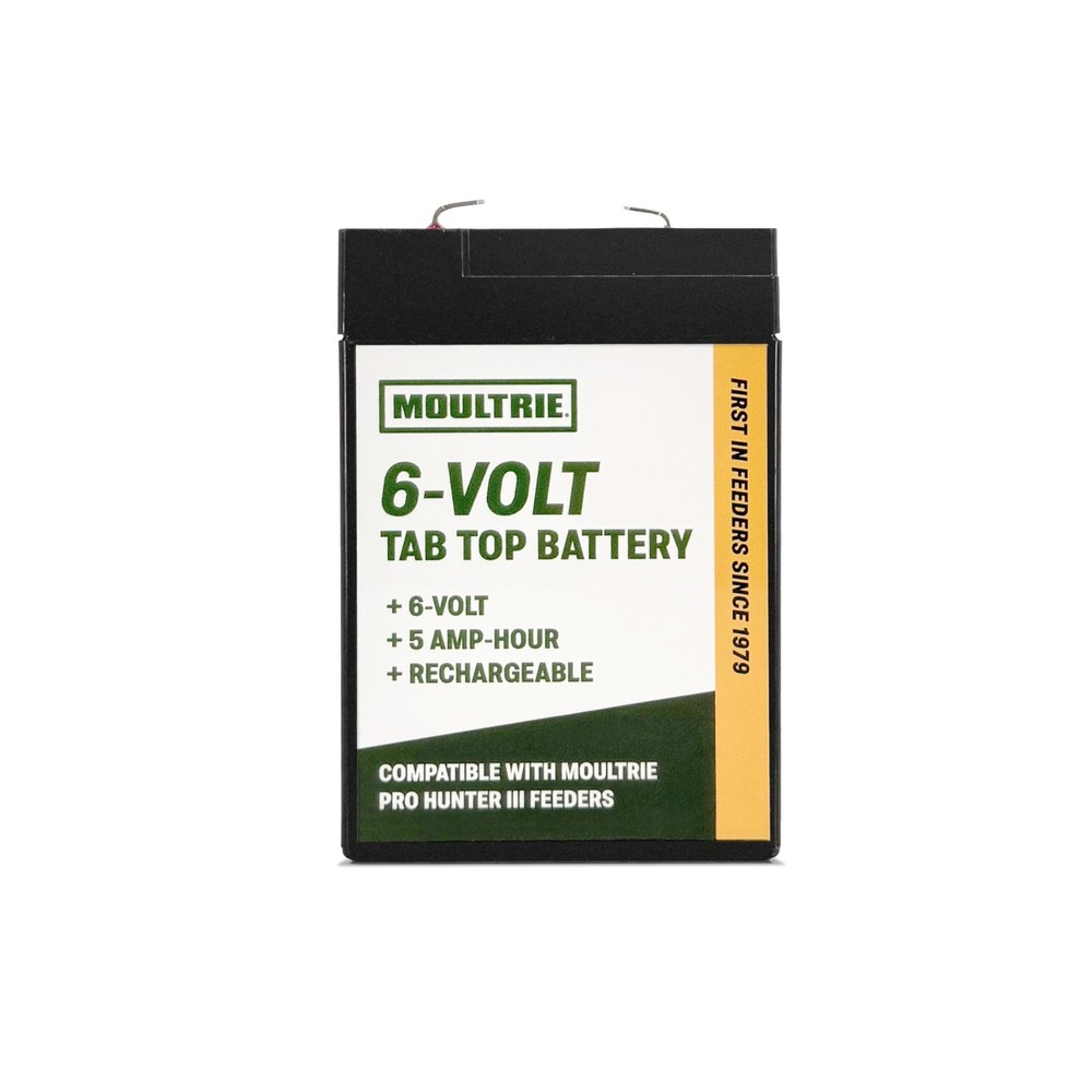 Moultrie 6 Volt Tab Top Battery - Designed for Pro Hunter 3 Black