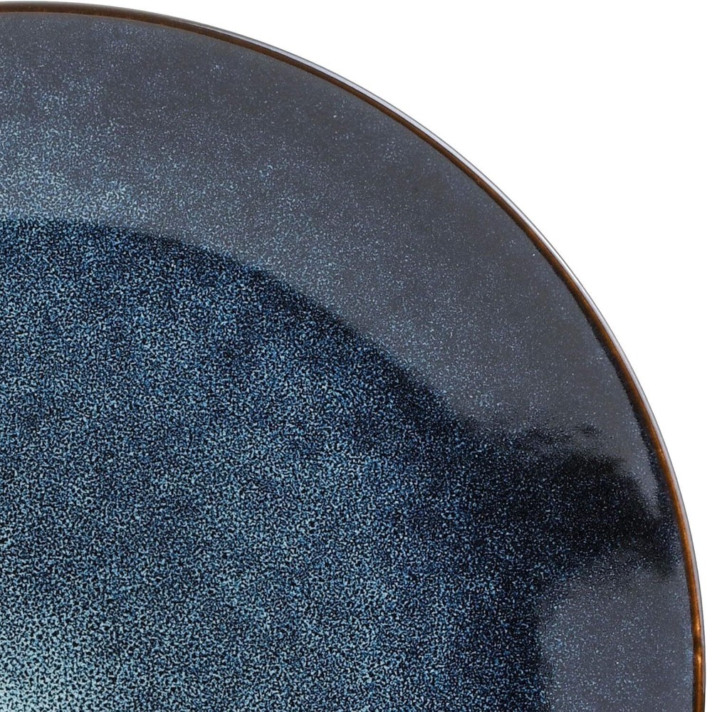 16 Piece Double Bowl Dinnerware Set Cobalt Blue Service for 4 Kitchen