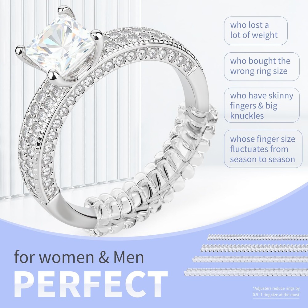 Ring Sizers for Loose Rings - 12 Pack Medium, 12 Size(2 Styles1-8mm）