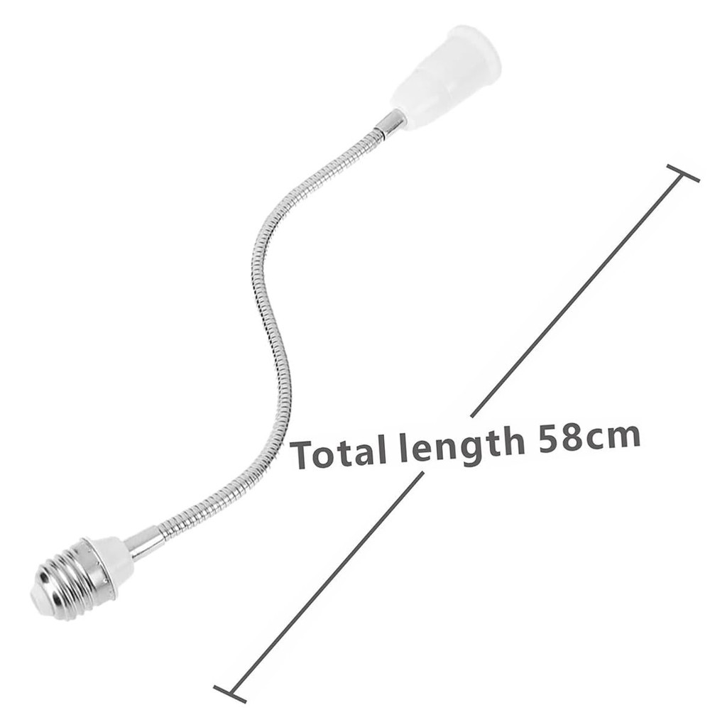 E26/E27 Light Socket Extender Adapter, 24 inches/60 cm Adjustable white