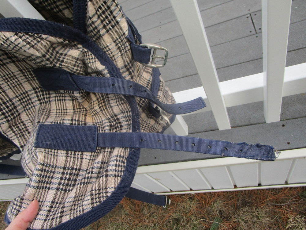82'' SHEDROW BLACK/BLUE PLAID STABLE SHEET
