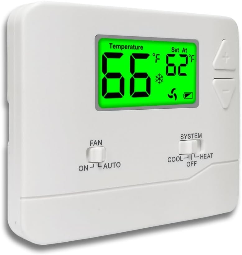 NonProgrammable Thermostat for House, Digital Energy-Saving Green