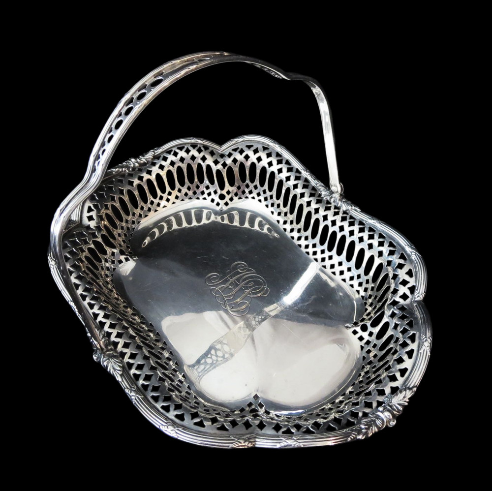 TIFFANY Sterling BASKET Swing HANDLE Antique