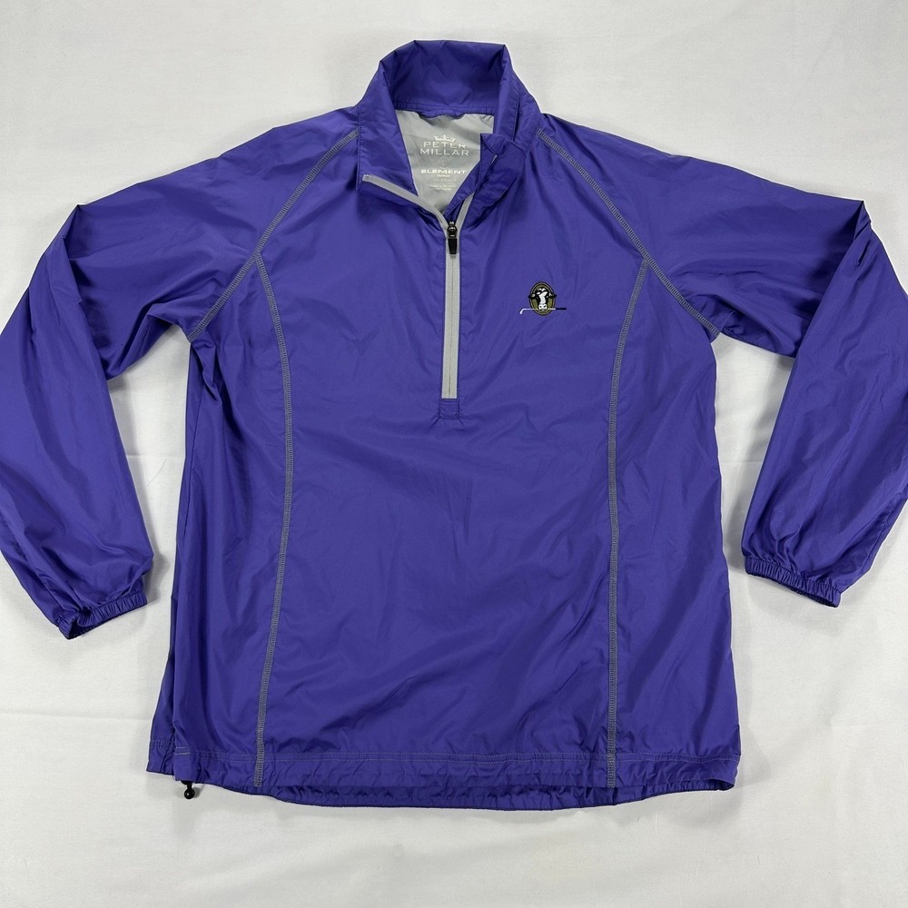 Peter Millar Element Wind Pullover Jacket Purple Golf Windbreaker Size L