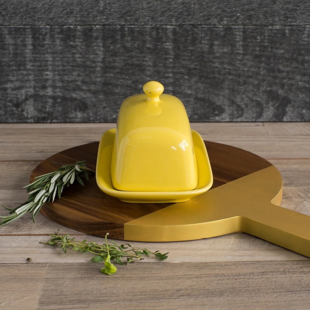 Now Designs Rectangular Butter Dish, Lemon (5037006)