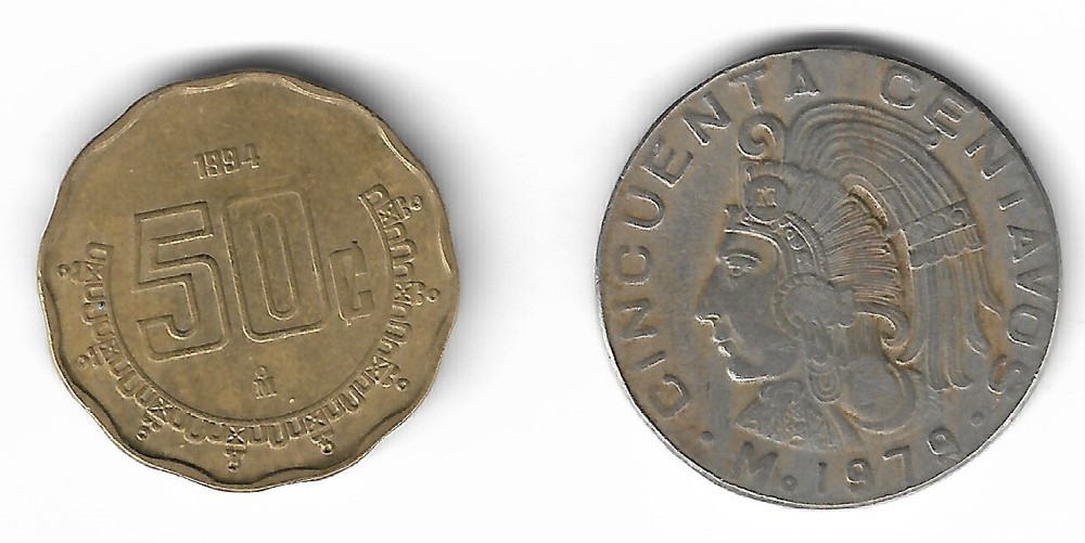 Mexico 50 Centavos (2 Coins)