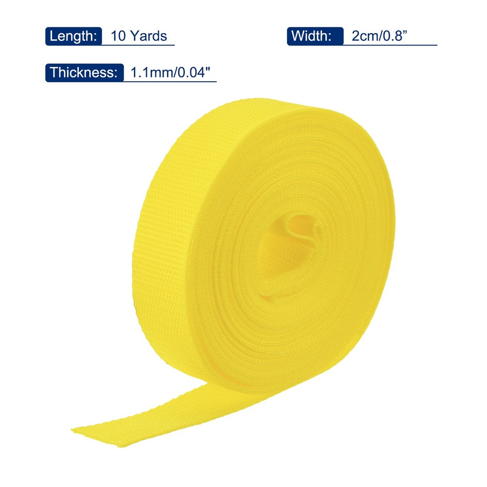 Lightweight Polypropylene Webbing Strap 0.8" 10 Yard Backpack Lemon Yellow