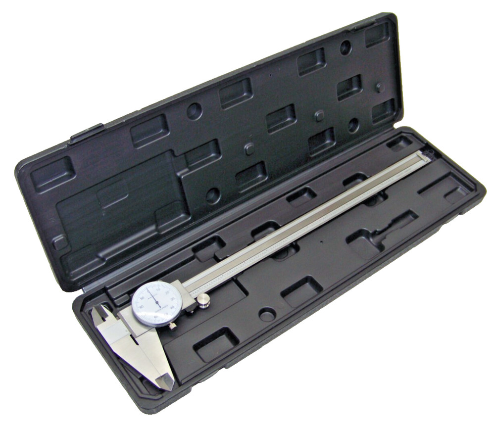 12'' Dial Caliper Stainless Steel .001'' Calipers Ruler Shockproof with case