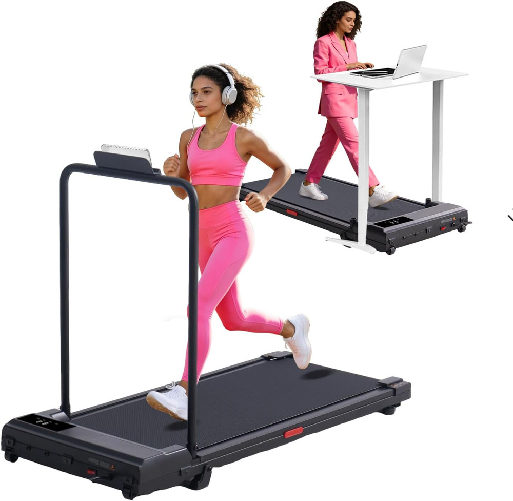 Walking Pad with Handle Bar, 2026 Upgrade Small Walking Pad Treadmill with Incli
