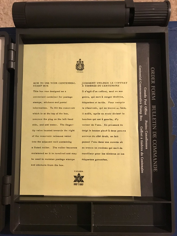 Canada:1867-1967 CENTENNIAL CANADA STAMP Collection with box & water dispenser