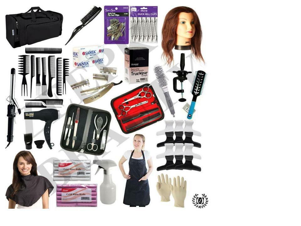 BASIC COSMETOLOGY SCHOOL STUDENT KIT FOR HAIR STYLING AND CUTTING PRACTICE SET