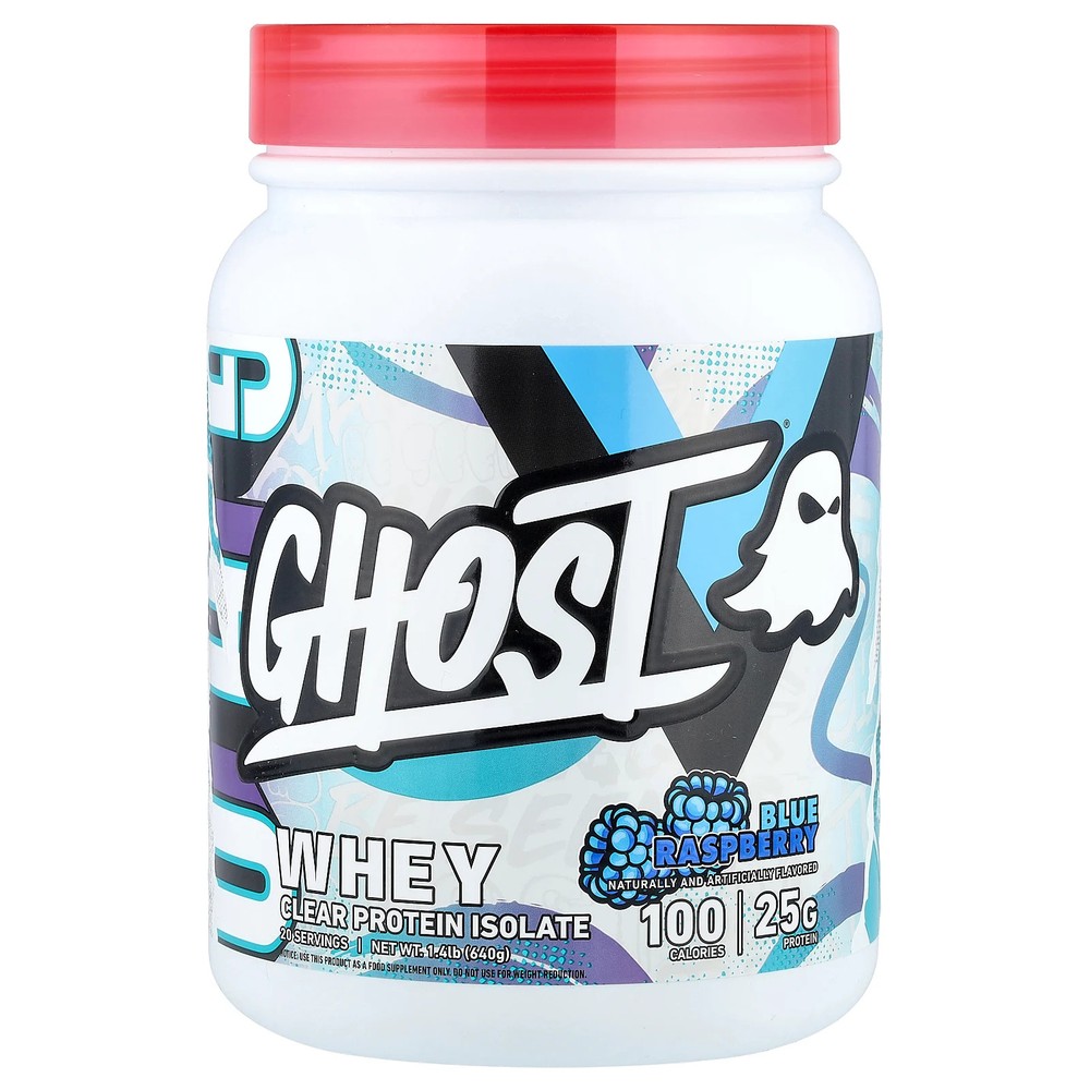 Whey, Clear Protein Isolate, Blue Raspberry, 1.4 lb (640 g)