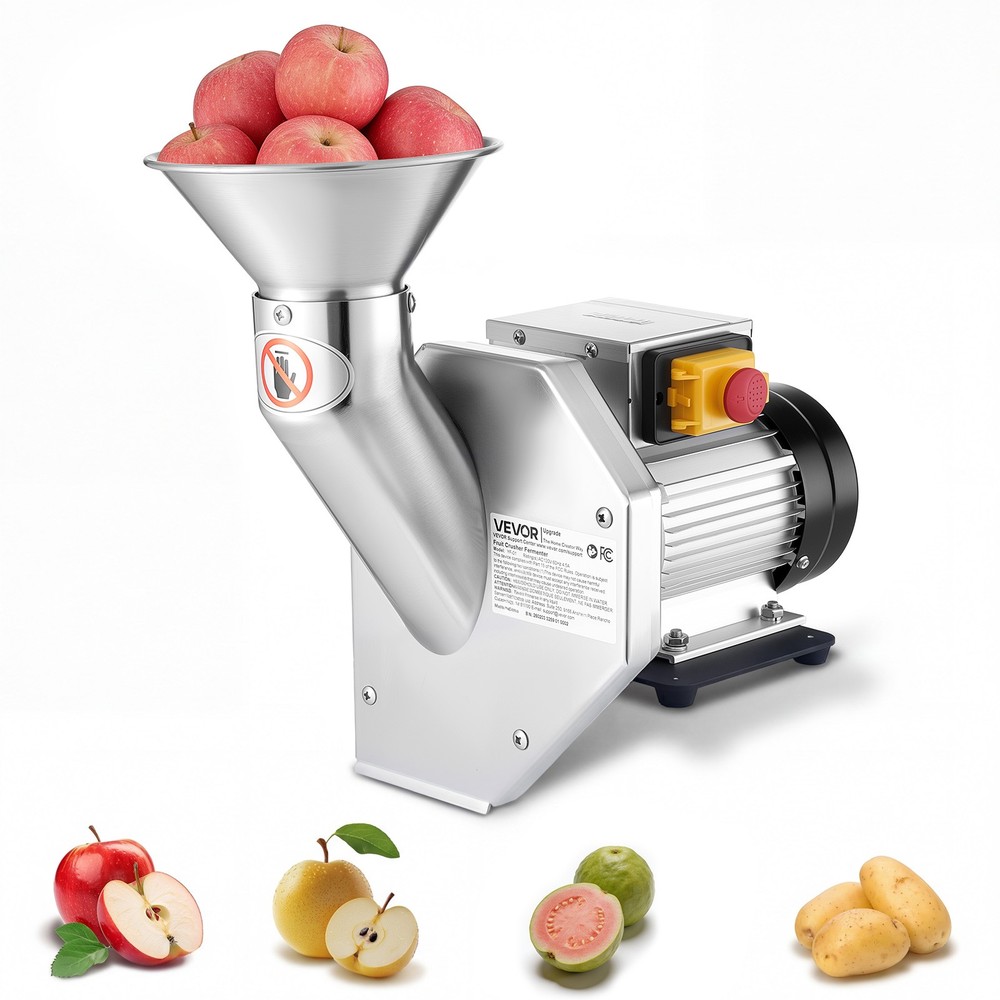 VEVOR 550W Electric Fruit Apple Crusher 60KG/H Capacity Desktop Crushing Machine
