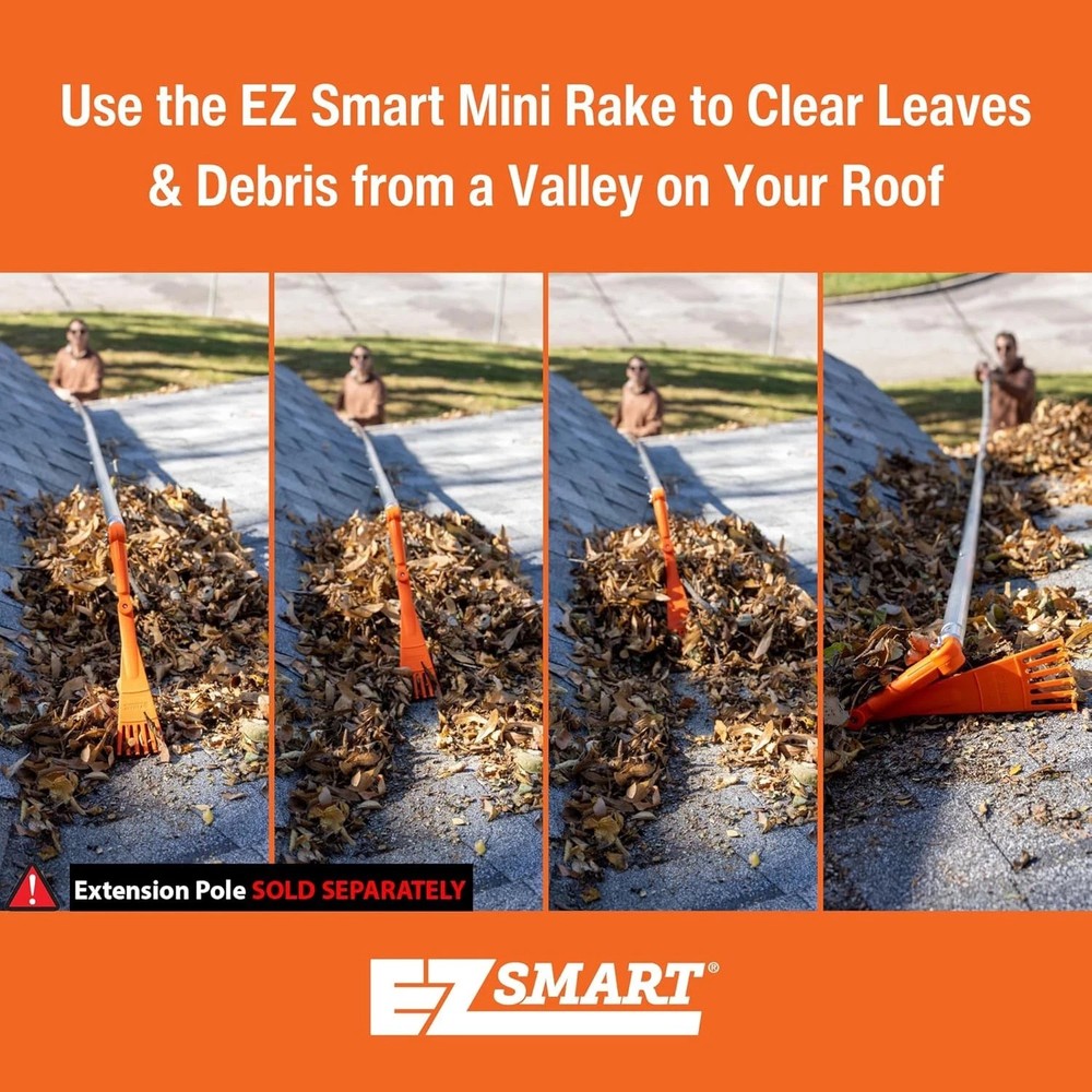 Mini Rake Head – Gutter Rake Tool Removing Leaves & Debris from Roofs Gutters