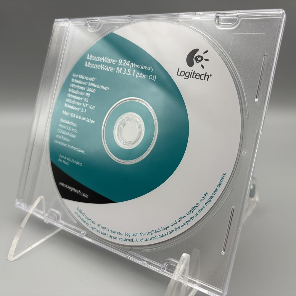 Vintage 2000 Logitech MouseWare 9.24 M 3.5.1 Driver CD-ROM Mac Windows Software