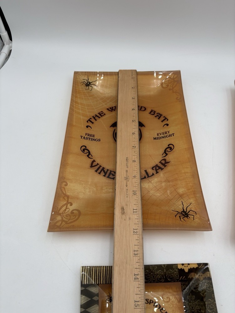 Halloween Glass Serving Platters And Side Plates
