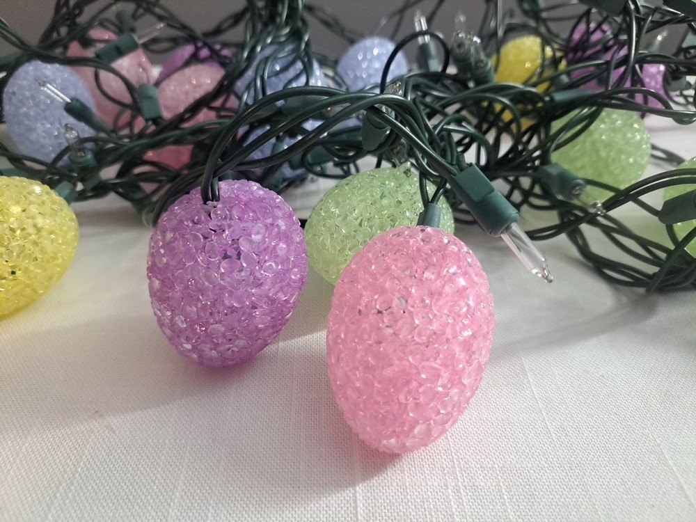 Vintage Set Of 20 Easter Egg Pastel String Lights Decor
